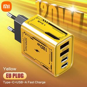 Xiaomi 120W 충전기 초고속 충전 Type-C GaN 전화 충전기 USB-C QC 3.0 iPhone 용 전화 충전기 어댑터 Samsung Xiaomi
