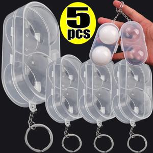 1-5pcs 탁구 공 컨테이너 상자 하드 플라스틱 케이스 탁구 공 보관 상자 키 체인 탁구 액세서리 선물