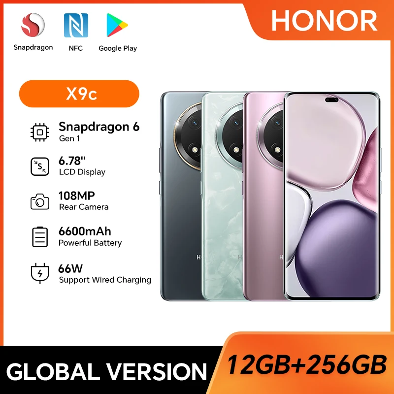 HONOR X9c, 5G, 듀얼 SIM108MP 트리플 카메라 6.78인치 AMOLED, 6600mAh 배터리 안드로이드 14