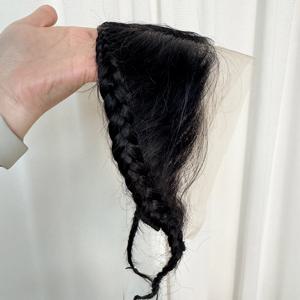 새로운 스타일 정면 땋은 머리 13x4 투명 레이스 정면 브라질 인간의 머리카락 레이스 클로저 머리 끈으로만 직선