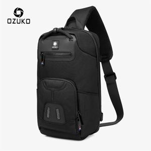 OZUKO 가슴 가방 슬링 포켓 남자 방수 어깨 가방 틴 에이저 품질 남성 메신저 가방 남자 USB 여행 크로스 바디 가방