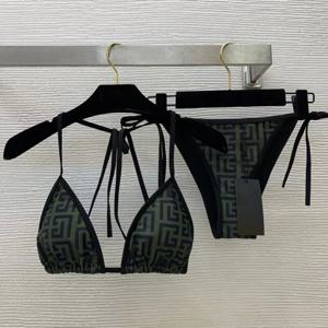 기하학 인쇄 패션 비키니 세트 레이스 업 브래지어 끈 팬티 섹시한 2 피스 수영복 솔리드 비치 스타일 원피스 수영복 여성