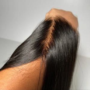 브라질 스트레이트 헤어 13x4 레이스 정면 100% 인간의 머리카락 여성용 Pre 뽑은 표백 매듭 4x4 바디 웨이브 레이스 클로저
