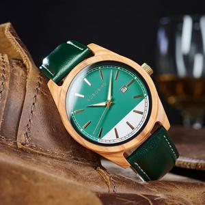 BOBO BIRD 최고 브랜드 럭셔리 reloj hombre 빛나는 날짜 나무 남성 석영 손목 시계 정품 가죽 남성 시계 최고의 선물