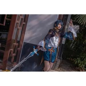 Xingqiu JiLi 제물 검 Genshin Impact 코스프레 무기 할로윈 카니발 파티 이벤트