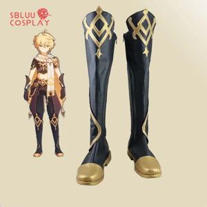 Genshin Impact Traveler Aether 코스프레 신발 Kong 맞춤 제작 부츠