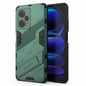 Xiaomi Redmi Note 12 Pro+ 5G 하드 PC+소프트 TPU 휴대폰 케이스 낙하 방지 킥스탠드 보호 커버 - 그린