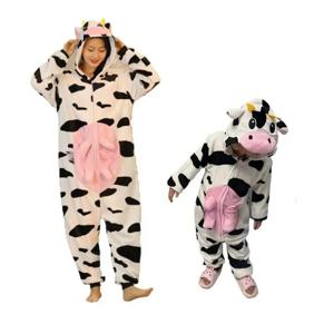 소 Kigurumis Anime Onesies 여성 남성 작업복 성인 겨울 잠옷 축제 복장 동물 의상 점프 슈트를위한 재미있는 귀여운 양복