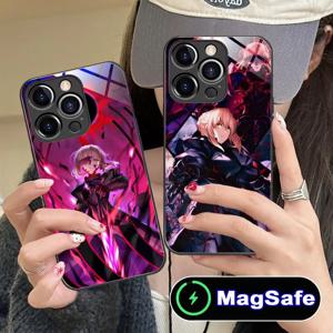 페이트 그랜드 세이버 알터 아이폰 16 15 14 13 12 11 Pro Max Plus Mini MagSafe 무선 충전 유리 예쁜 고급 케이스