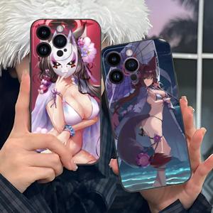블루 아카이브 코사카 와카모 아이폰 16 15 14 13 12 11 X XR XS 8 7 Pro Max Plus Mini 컬러 프린팅 고급 케이스