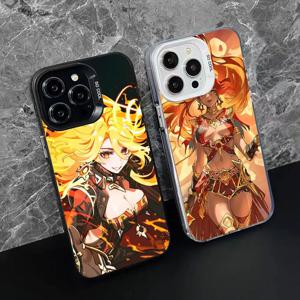 겐신 임팩트 마부이카 아이폰 16 15 14 13 12 11 X XR XS 8 7 Pro Max Plus 반투명 컬러 프린팅 케이스 예쁜