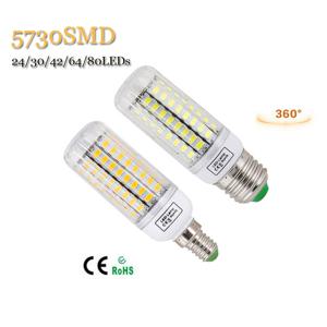 E27 E14 LED 램프 5730 SMD 옥수수 램프 전구 220V 24 30 42 64 80LED 7W 12W 15W 20W 25W Lampada Ampoule 샹들리에 조명