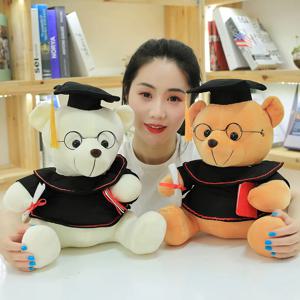 1pc 18/23cm 귀여운 박사 곰 플러시 장난감 부드러운 카와이 테디 베어 동물 인형 어린이를위한 졸업 선물 어린이 소녀