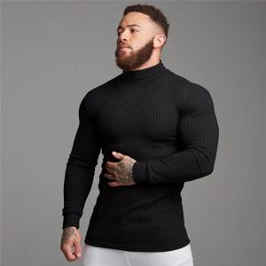 가을 겨울 패션 터틀넥 남성 얇은 스웨터 캐주얼 롤 넥 솔리드 따뜻한 슬림 피트 스웨터 남성 터틀넥 풀오버 남성