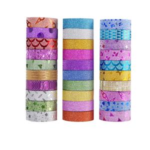 10PCS 반짝이 반짝이 패턴 Washi 테이프 접착 스티커 핸드 일기 스티커 마스킹 테이프 장식 크리스마스 DIY 공예