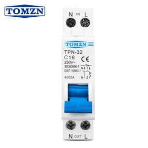 TPN 1P+N 미니 회로 차단기 MCB 6A 10A 16A 20A 25A 32A Din 레일 장착 소형 가정용 공기 스위치