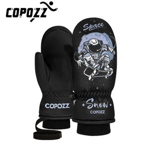 COPOZZ 어린이 스키 장갑 3M Thinsulate 겨울 따뜻한 손가락 장갑을 유지 귀여운 만화 겨울 초경량 스노우 보드 장갑 어린이