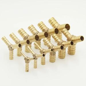 황동 바브 파이프 피팅 티 조인트 커넥터, 구리 파고다 워터 튜브 피팅, 호스, 4mm, 5mm, 6mm, 8mm, 10mm, 12mm, 16mm, 19mm