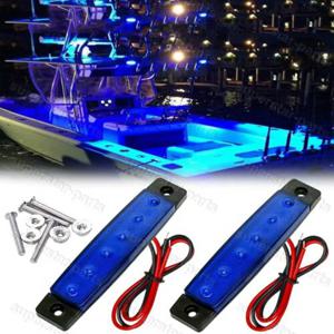 2x 해양 LED 스트립 유틸리티 라이트 보트 인테리어 의례 12V 스턴 네비게이션 조명 화이트/블루/레드/그린