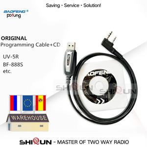 Baofeng UV-5R UV-82 BF-888S UV-S9 BF-V9 UV-82HP UV-5RE 5RA 프로그래밍 케이블 드라이버(CD 소프트웨어 포함)용 USB 프로그래밍 케이블