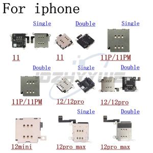 iPhone 11 12 Mini Pro Max SE 2020 단일 이중 SIM 카드 슬롯 트레이 홀더 리더 소켓 플렉스 케이블 교체 부품