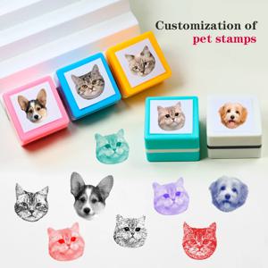 맞춤형 애완 동물 초상화 스탬프 DIY 개 그림 인감 맞춤형 고양이 강아지 Cuztomized 기념품 장 부기