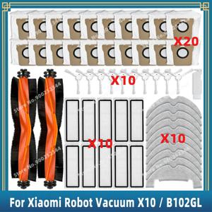 Xiaomi 로봇 진공 X10 B102GL 교체 용 예비 부품 액세서리 메인 사이드 브러시 Hepa 필터 걸레 천 먼지 봉투와 호환 가능