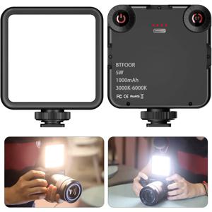 LED 비디오 라이트 휴대용 사진 온 카메라 3000K-6000K DSLR 카메라 캠코더 Gopro Vlog 용 바이 컬러 조명 콜드 슈