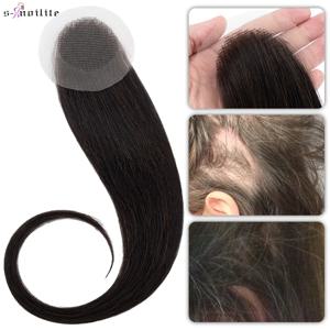 S-noilite 레이스 헤어 패치 헤어 토퍼, 핸드 싱글 매듭, 자연스러운 인모 교체, 보이지 않는 얇은 헤어피스 익스텐션, 8 인치
