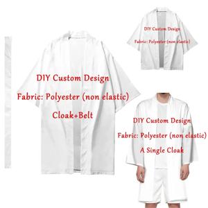 여름 남성 긴 기모노 애니메이션 코스프레 도장 망토 무료 사용자 정의 패턴 DIY 하오리 사무라이 기모노 여성 일본 해변 2023