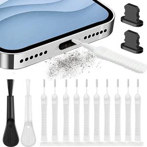 휴대 전화 충전 포트 iPhone 15 14 13 Pro Max 컴퓨터 키보드 방진 청소 브러시 ​​용 먼지 플러그 제거 클리너 키트