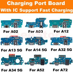 삼성 A72 A73 A52 A53 A33 A23 A24 A14 A13 A12 마이크 모듈 USB 고속 충전 커넥터 플렉스 케이블 용 충전 포트 보드
