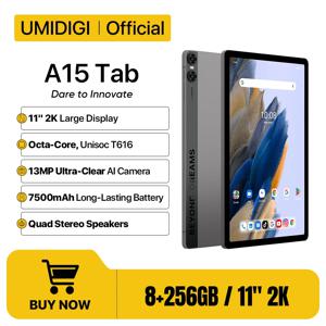 UMIDIGI A15 탭 안드로이드 13 태블릿, 8GB RAM, 256GB ROM, 11 인치, 2K HD + 디스플레이, 7500mAh 메가 배터리, 13MP + 8MP 카메라, 20W 고속 충전