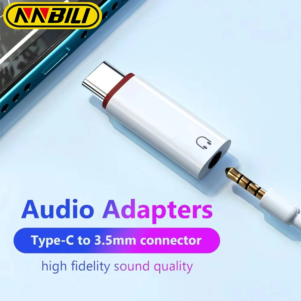 NNBILI USB C ~ 3.5mm 이어폰 어댑터 iPhone 15 용 3.5 잭 USB C 오디오 변환기 Samsung Type-C ~ 3.5mm 헤드폰 커넥터