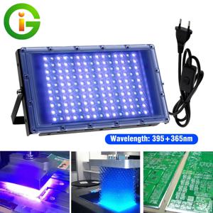 395nm 365nm LED UV 투광 조명 300W 무대 백라이트 220V 방수 Ultravilet 램프 형광 파티 광 경화 램프