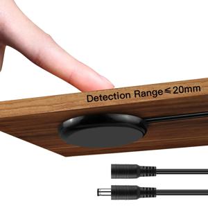 DC12V-24V 침투 가능한 25mm 나무 패널 유리 LED 라이트 터치 스위치 옷장 캐비닛 조명에 대 한 60W 숨겨진 조광기 센서 스위치