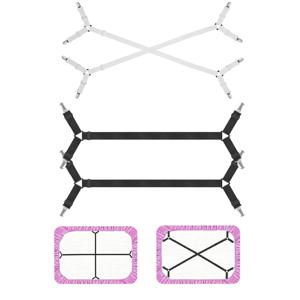 2 PCS 시트 패스너 고정 스트랩, 조절 가능한 크로스 탄성 스트랩, 매트리스 쿠션용 플랫 핏 시트 클립 소파 쿠션