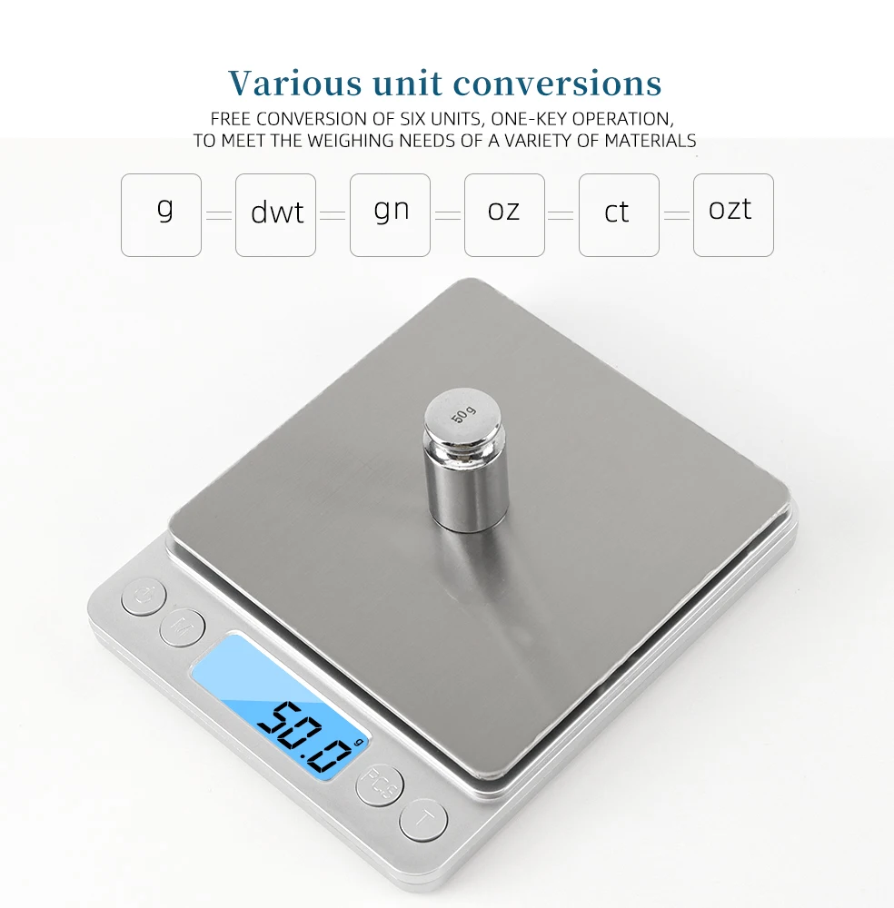 500 0.01g/3kg 0.1g LCD 휴대용 미니 전자 디지털 저울 주방 정밀 보석 무게 균형 골드 그램 규모