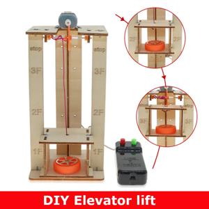 DIY 전기 원격 제어 리프트 엘리베이터 나무 모델 키트 과학 학교 프로젝트 실험 과학 장난감 어린이 교육