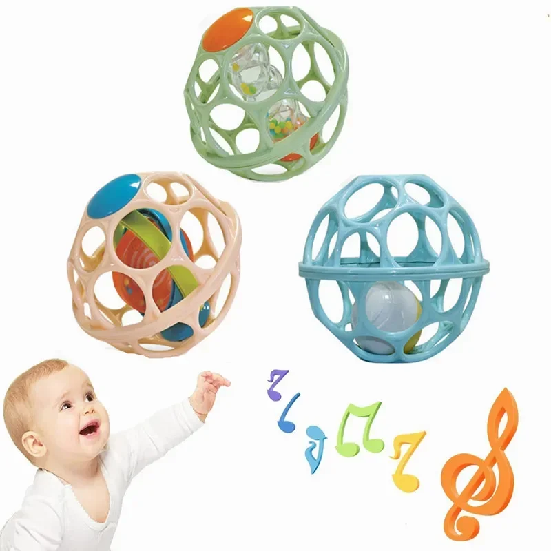 아기 손 딸랑이 부드러운 공 장난감 신생아 파악 Teethers 핸드 벨 감각 장난감 어린이 교육 장난감 0-12 개월 아기