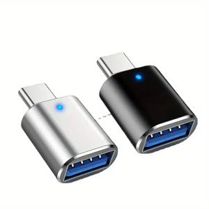 USB 3.0 OTG 어댑터 USB-C-USB A 변환기, 맥북, 삼성, 샤오미, 화웨이 LED, USBC OTG 커넥터