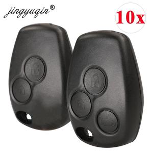 Jingyuqin 10pcs 버튼 원격 키 쉘 케이스 renault espace laguna duster logan dacia sandero clio kangoo 닛산 블레이드 없음