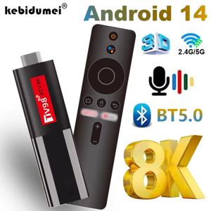 ATV 스마트 TV 스틱 안드로이드 14 지원 HD 8K 비디오 4K BT5.0 WiFi 6 Allwinner H618 쿼드 코어 Cortex A53 음성 원격 스마트 TV 박스