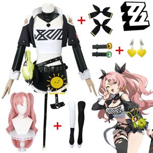 게임 Nicole Demara 코스프레 Zenless Zone Zero 코스프레 의상 Nicole Demara 유니폼 가발 반바지 할로윈 카니발 여성용 여자