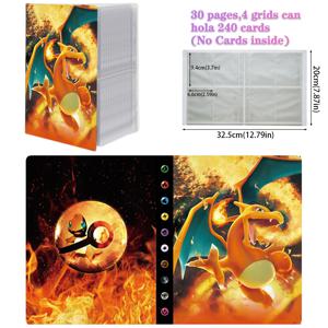 새로운 Charizard 홀더 바인더 컬렉션 폴더 포켓몬 앨범 240Pcs 카드 도서에 대한 애니메이션 카드 수호자 노트북