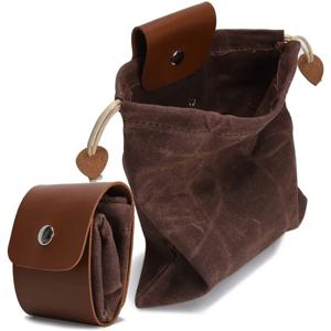 중세 르네상스 Bushcraft 가방 가죽 커버 버클 야외 캠핑 가방에 대한 Drawstring와 접이식 헤비 듀티 도구 주머니