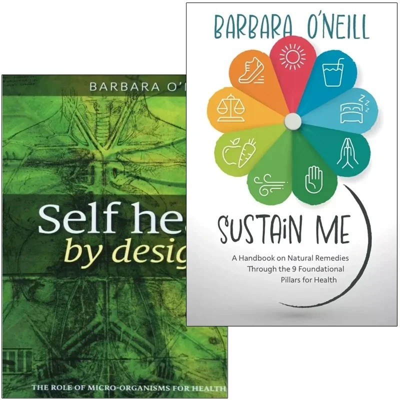 2권의 책 Self Heal By Design / Sustain Me By Barbara O'neill 가이드북 영어 단행본