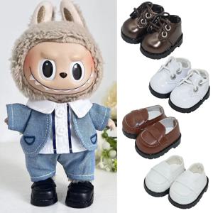LABUBU 가죽 신발 17cm 코튼 인형 신발 부츠 장난감 캐주얼 스포츠 신발 인형 액세서리 DIY 인형 완구에 적합