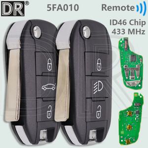 DR 5FA010 ID46 PCF7941 칩 433MHz 플립 자동차 원격 키 푸조 208 2008 301 308 508 5008 시트로엥 C2 C3 C4-Cactus C-Elysee