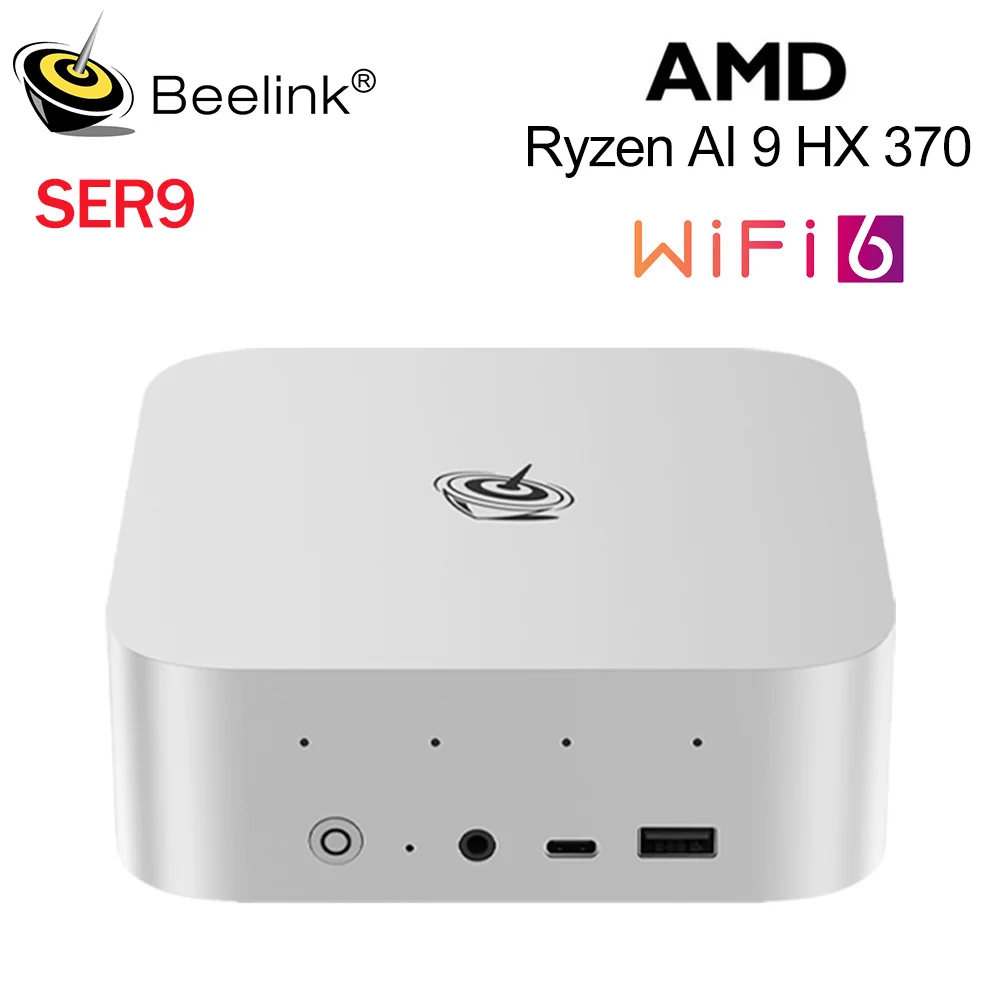 Beelink SER9 AMD Ryzen AI 9 HX370 강력한 AI PC 32G DDR5 1T NVME 미니 게임용 PC PCIe4.0 SSD 데스크탑 컴퓨터 VS SER8 AMD 8845HS